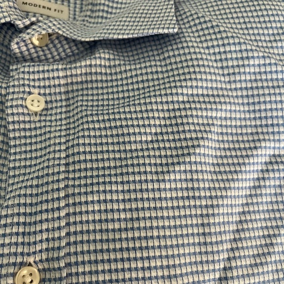Armani Collezioni Men's Blue Checkered Shirt size large - Picture 3 of 4